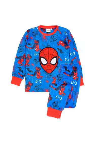 Spider-Man Childrens/Kids Fleece Long Pyjama Set - Blue/Red