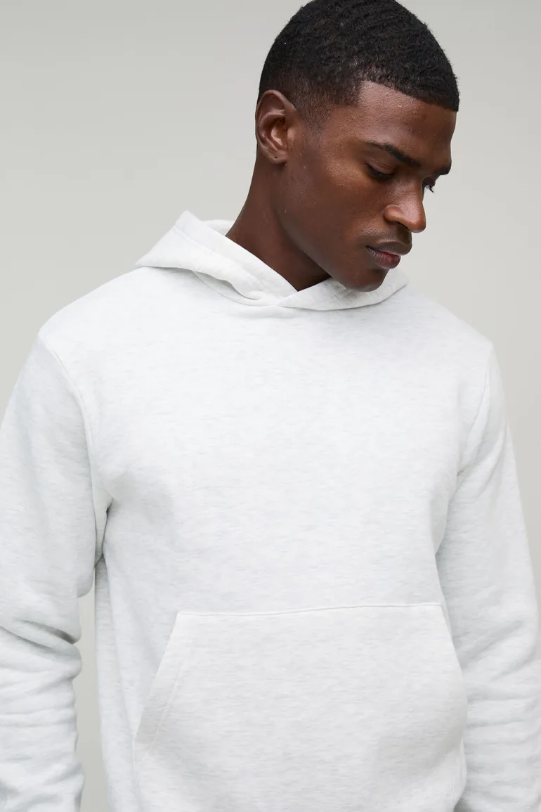 Basic Boxy Over the Head Hoodie - grey marl - 2