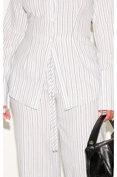 Shape Stone Striped Elasticated Waist Wide Leg Trousers product thumbnail 4