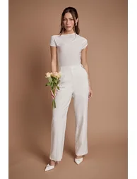 Bridal Wide Leg Tailored Trouser