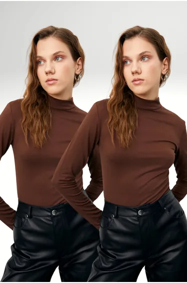 BIPANTOLON Women's 2-Pack Slim Fit Bodysuits