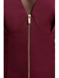 Techno Cotton Short Sleeve Zip Detail Woven Mini Dress - 1