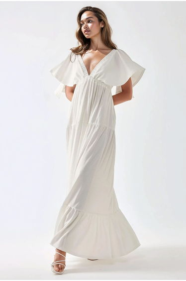 Textured V-Neck A-Form Maxi Dress product thumbnail 3