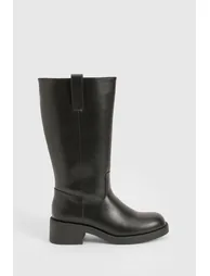 Pull On Column Calf Biker Boot - black - 2