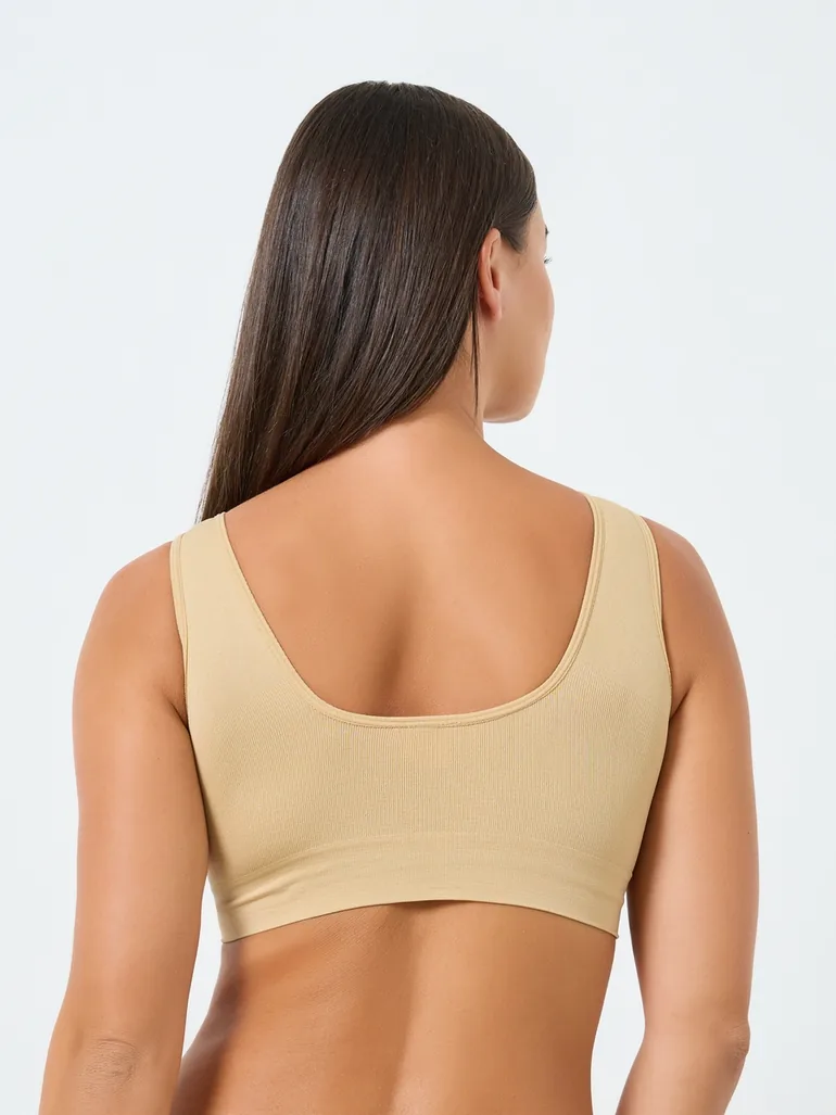 Pack of 2 - Seamless Non Padded Comfort Crop Top - 5