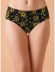 Pack of 3-Mid Waist Printed Hipster Panties with Inner Elastic - 100% Cotton - 1