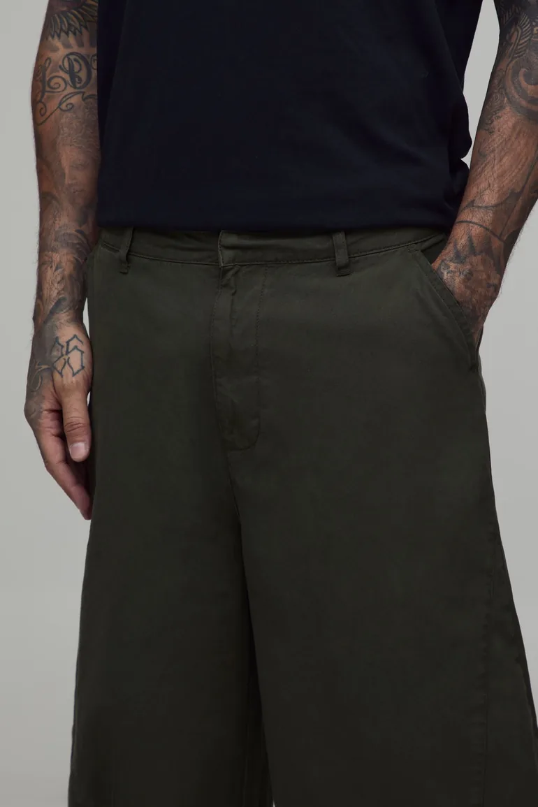 Tall Barrel Leg Chino - khaki - 3