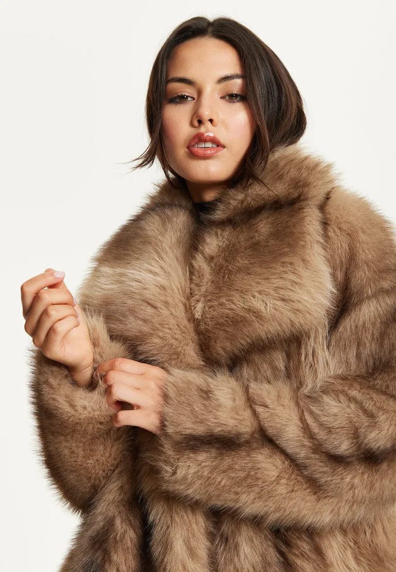 Camel Faux Fur Coat - 12