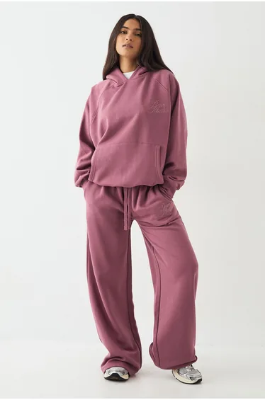 DSGN Studio Script Oversized Hoodie - rose