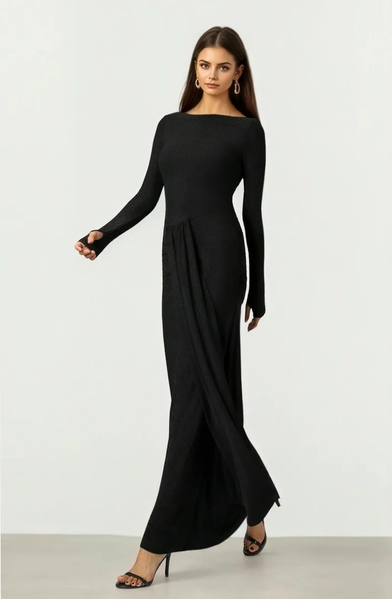 Black Jersey Dress - 2
