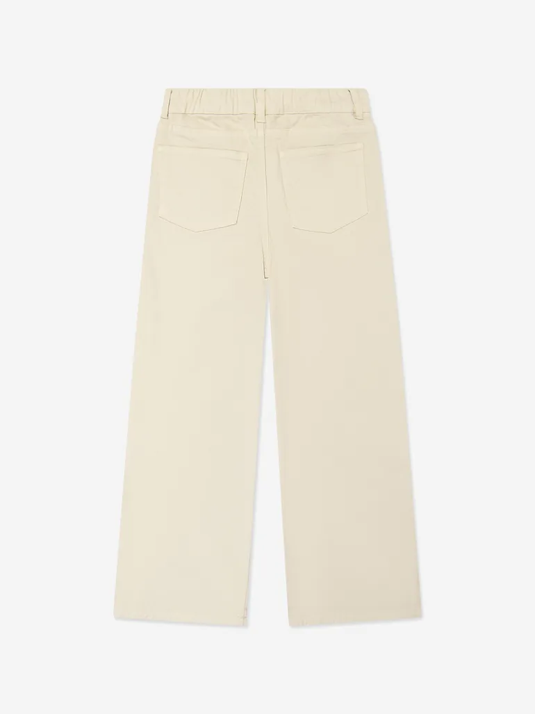 Childsplay Kids Wide Leg Jeans in Beige - 2
