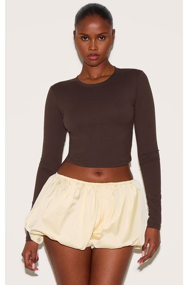Butter Yellow Mini Puffball Shorts product thumbnail 4