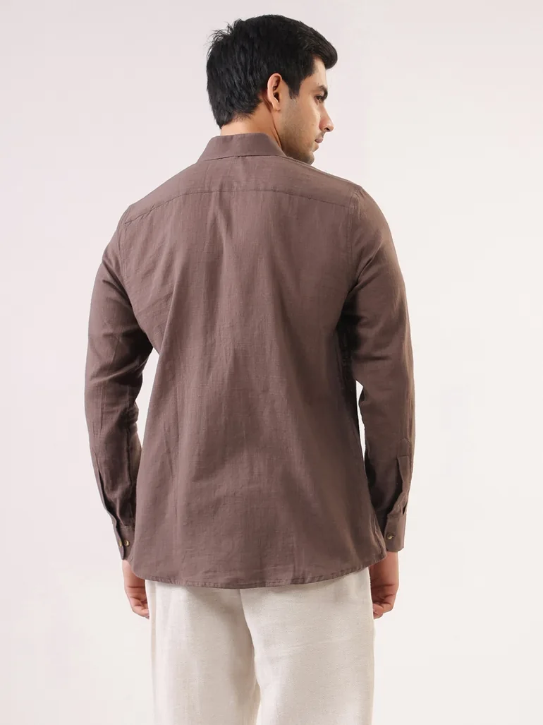 Men Solid Relaxed Fit Cotton Shirt - 3
