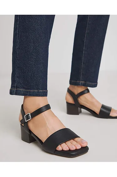 Block Heel Barely There Sandal ExWide