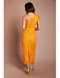 Lisa Tan One Shoulder Bow Detail Midi Dress - 2