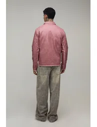 Tall Tumble PU Applique Harrington Jacket - pink - 1
