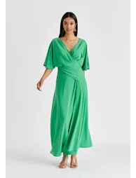 Flare Sleeves Maxi Wrap Dress - 1