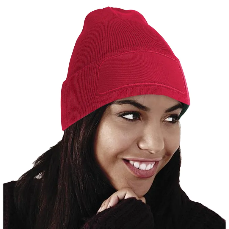 Beechfield Unisex Plain Winter Beanie Hat / Headwear (Ideal for Printing) - Classic Red - 2