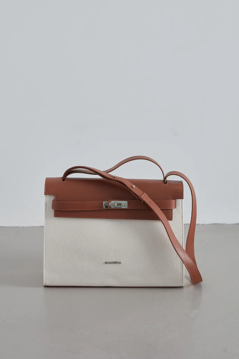 CANVAS BAG WITH LEATHER DETAILED - 2