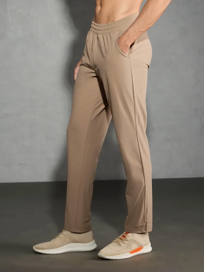 Solid 4-Way Stretch Track Pants - 1