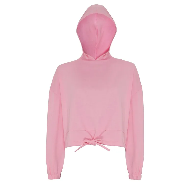 TriDri Womens/Ladies Cropped Oversize Hoodie - Light Pink