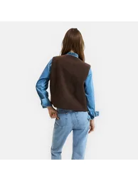 Oversized Sleeveless Cardigan in Sherpa - 3