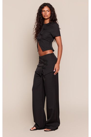 Black Tailored Overlay Trim Detail Trouser Co-ord product thumbnail 2