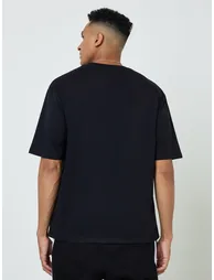 Men Text Print Oversized Jersey T-Shirt - 4