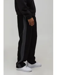 Straight Fit Panelled Jogger - black