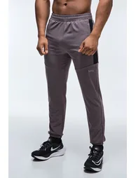 Man Active Regular Fit Stretch Woven Cuffed Jogger - brown - 3