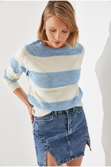 Women's Striped Sweater Raglan