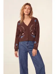Western Intarsia Knitted Cardigan