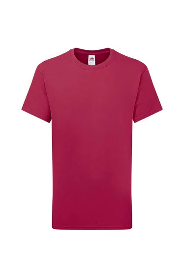 Fruit of the Loom Childrens/Kids Iconic 195 Plain T-Shirt - Cranberry