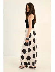 Satin Polka Dot Bias Maxi Skirt - 3