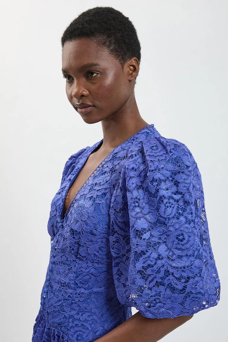 فستان كارين ميلين أزرق ميداكسي على شكل حرف A - 1