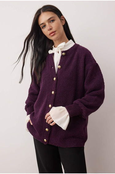 Plum plain single plate knitwear