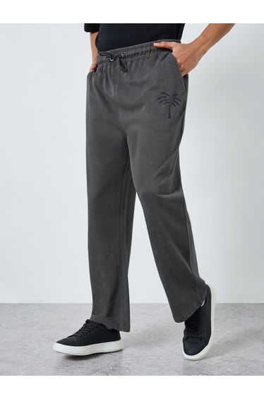 Men Charcoal Acid Wash Oversized Joggers