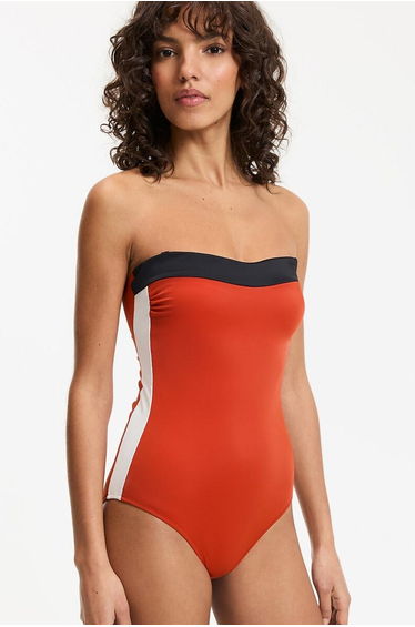 Tummy Toning Effect Bustier Swimsuit