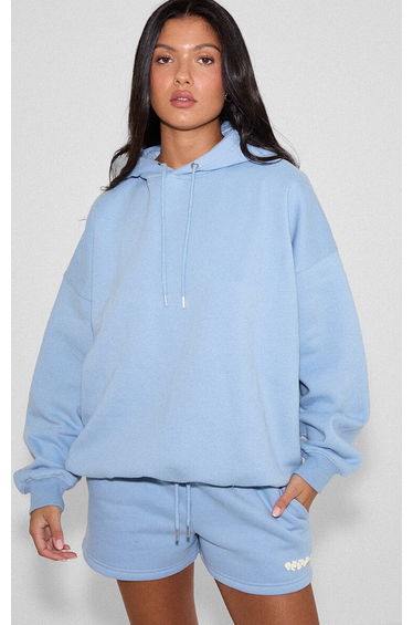 Baby Blue Plt Studio Puff Print Drawstring Sweat Shorts
