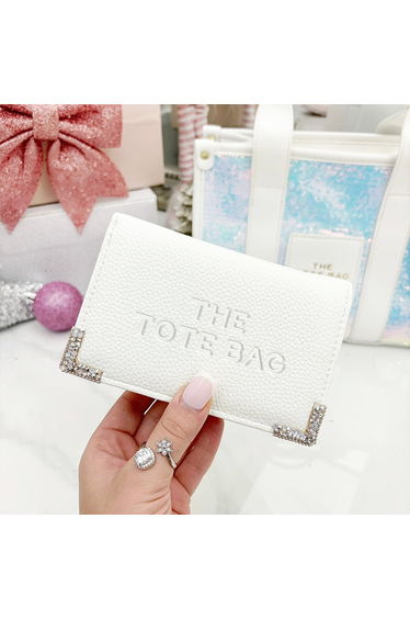 Lemonade Sparkly Tote Bag Purse White