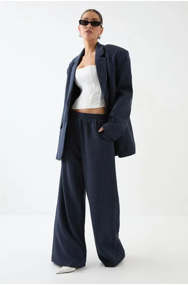 Premium Pinstripe Oversized Blazed
