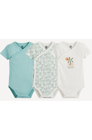 Pack of 3 Bodysuits with Short Sleeves