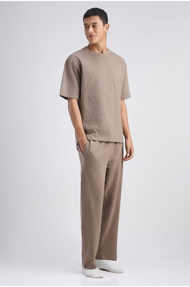 Textured Lounge Top Pants Set