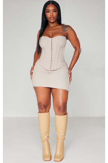 Shape Stone Woven Micro Mini Skirt
