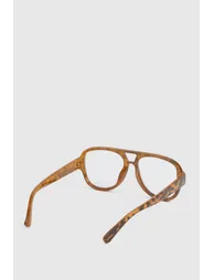 Oversized Retro Aviator Blue Light Glasses - brown - 2