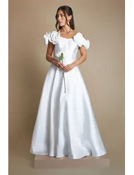 Corsage Detail Corset Full Skirted Wedding Dress - 1