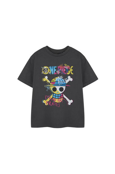 One Piece Boys Straw Hat Pirates Short-Sleeved T-Shirt - Grey