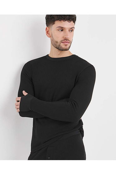 Black Thermal Long Sleeve T-Shirt