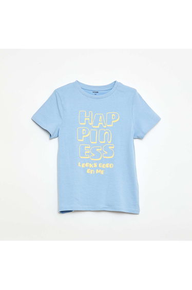 Printed Message T-Shirt BLUE