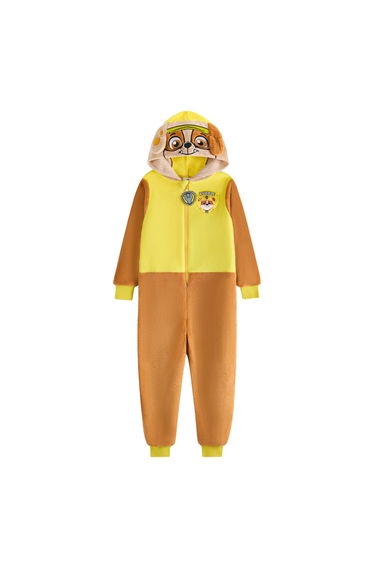 Paw Patrol Childrens/Kids Rubble Applique Face Jumpsuit - Yellow